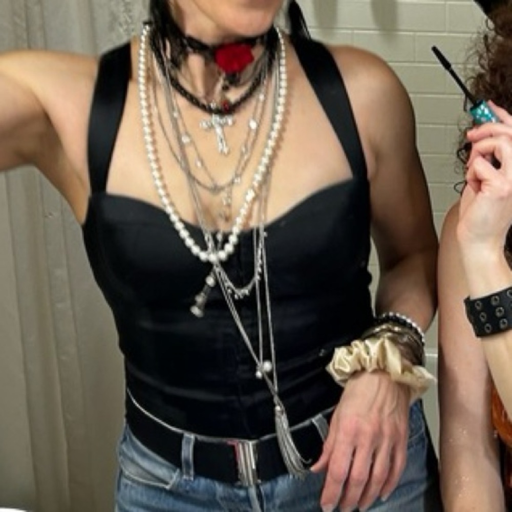 Marciano Sexy Black Silk Corset Top